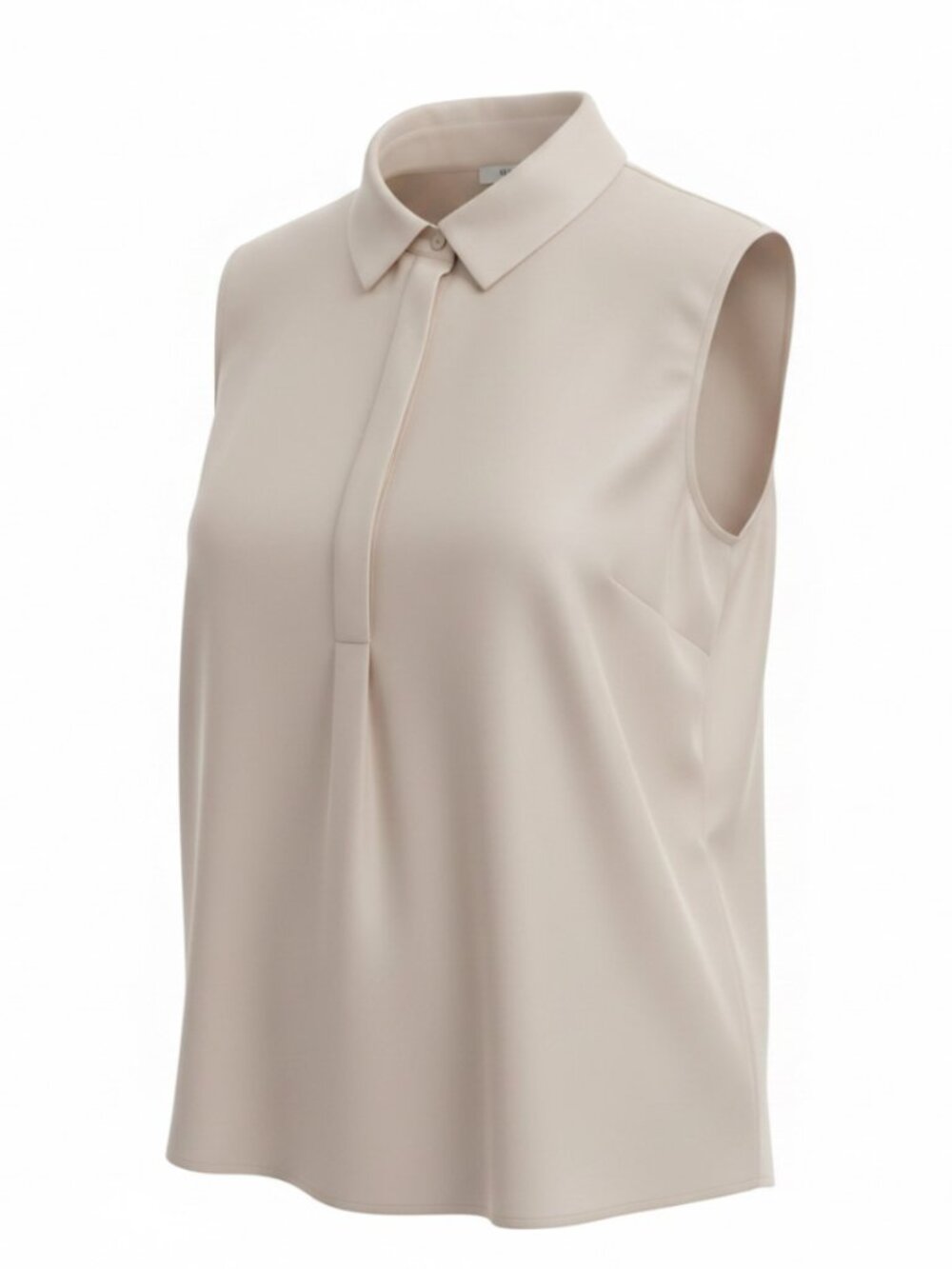 Womens PESERICO Sleeveless Placket Button Front Ivory BLOUSE Size SMALL 4 6